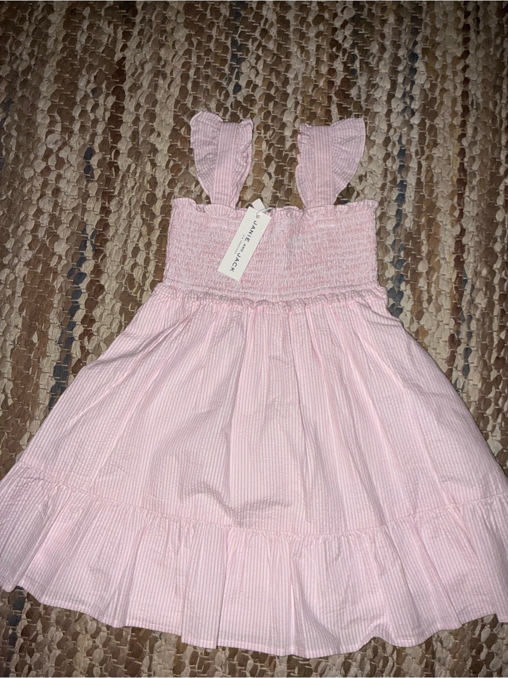 Janie and Jack Light Pink Smocked Sundress with Ruffle Straps